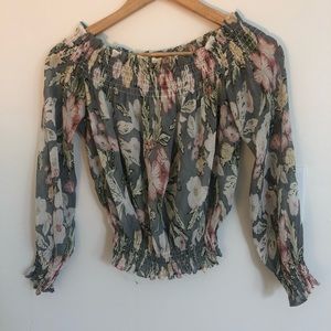 Floral long crop top